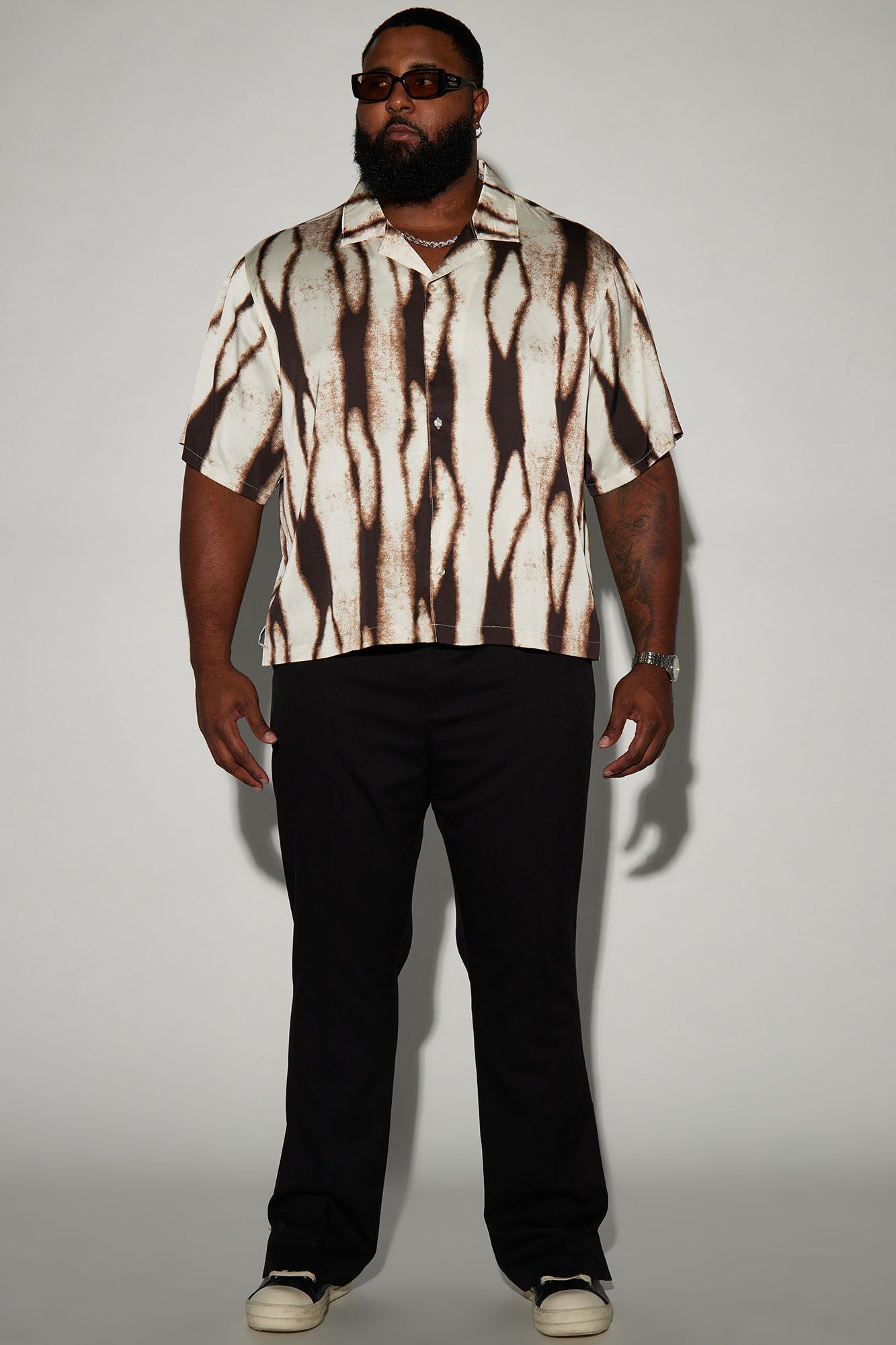 Platos Button Up Shirt - Brown/combo sold by Fashion Nova product image thumbnail 5