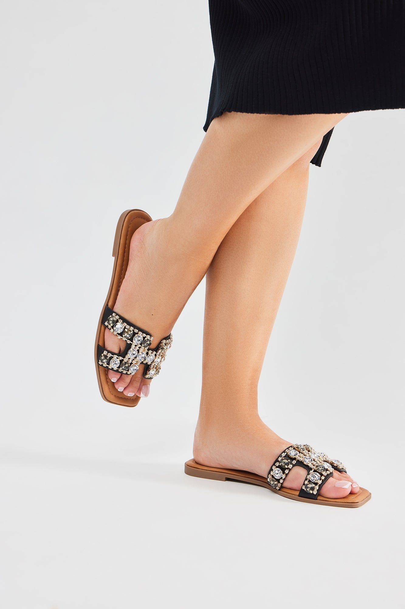 Noelle Flat Sandals - Black sold by Fashion Nova product image thumbnail 5