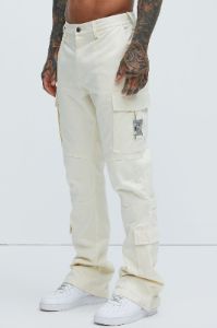 Nikko Slim Flare Pants - Cream sold by Fashion Nova