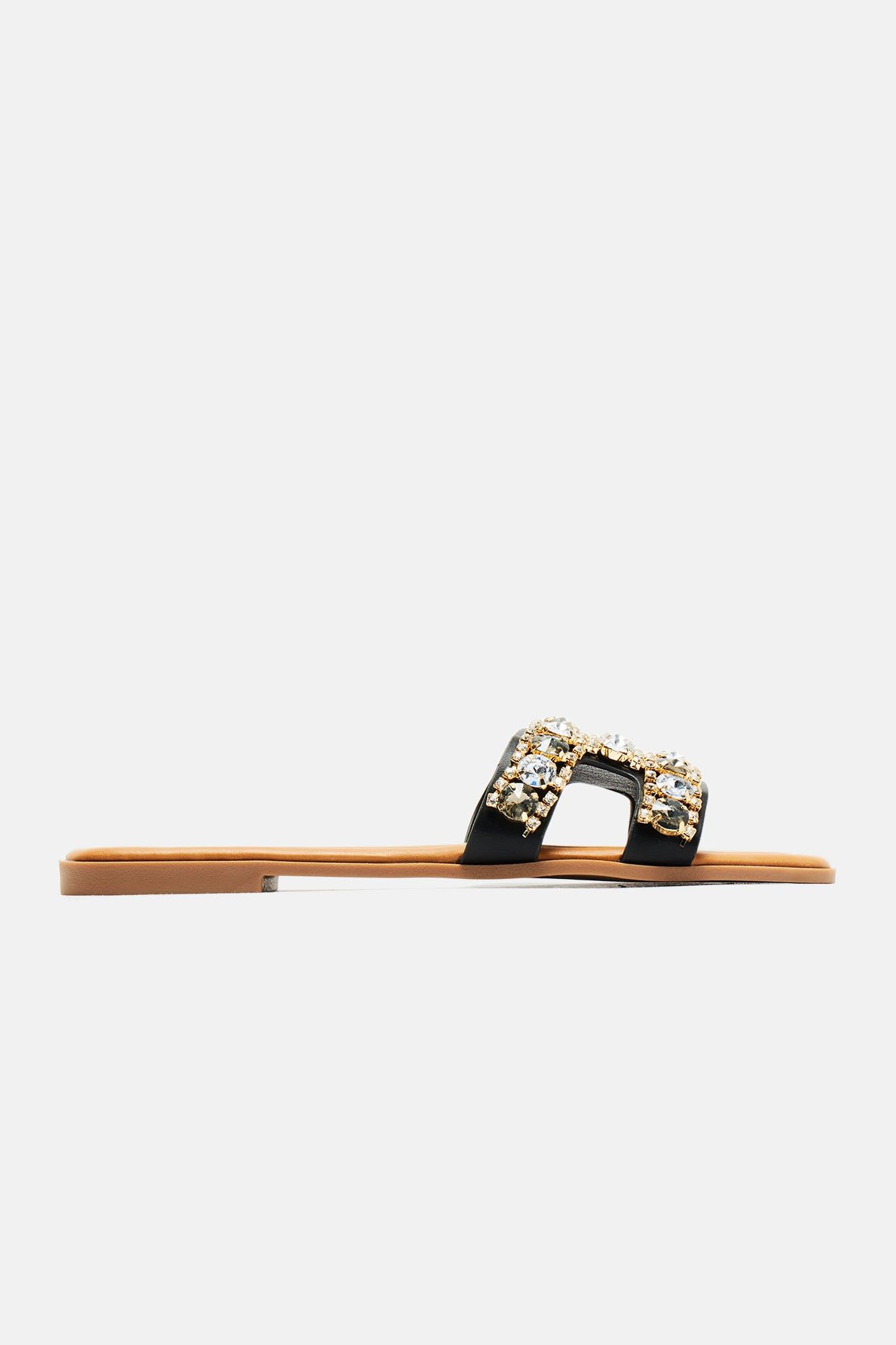 Noelle Flat Sandals - Black sold by Fashion Nova product image thumbnail 4