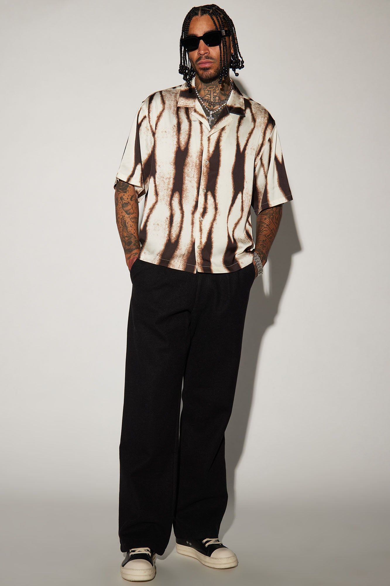 Platos Button Up Shirt - Brown/combo sold by Fashion Nova product image thumbnail 2