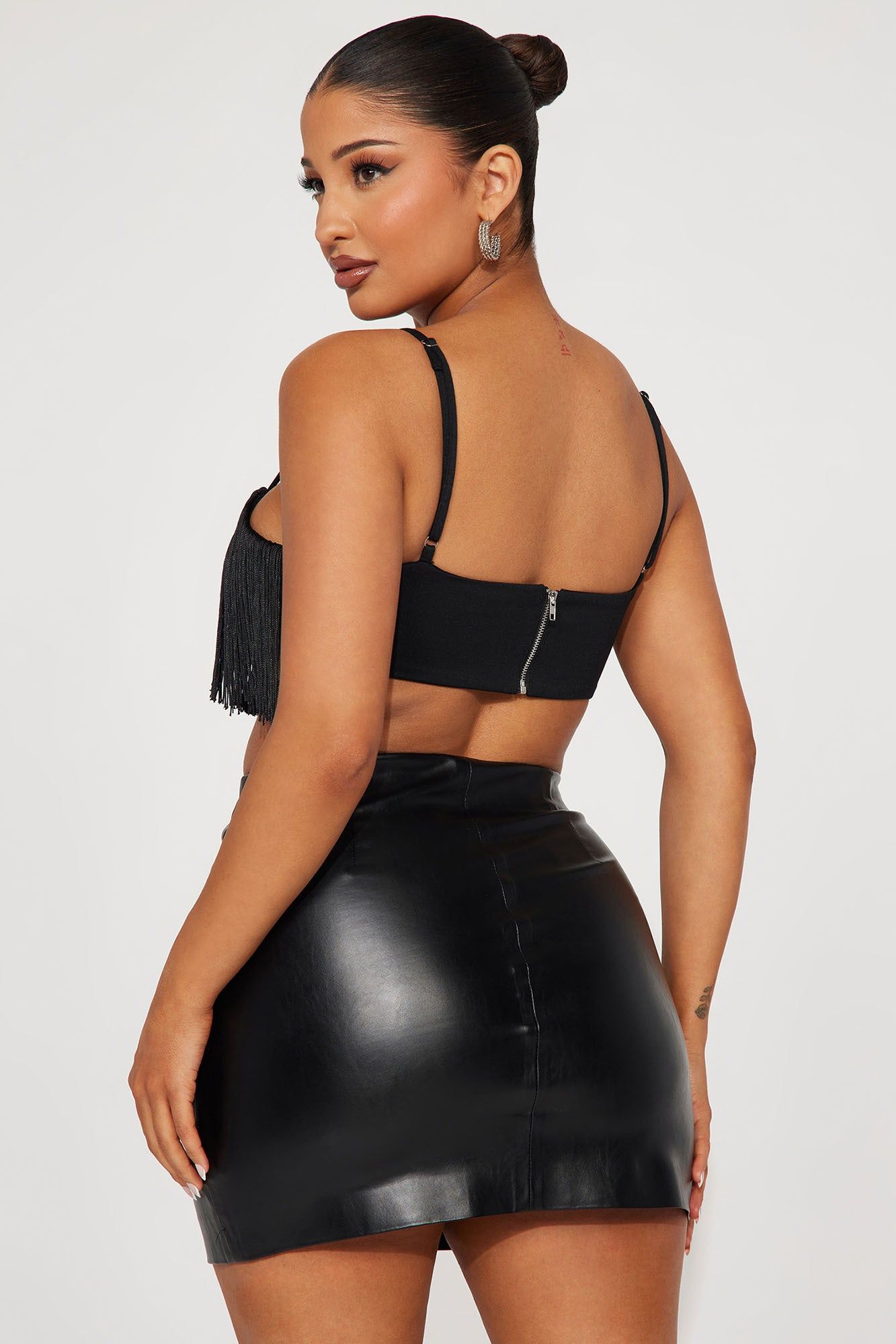 Pull Up Fringe Crop Top - Black sold by Fashion Nova product image thumbnail 3