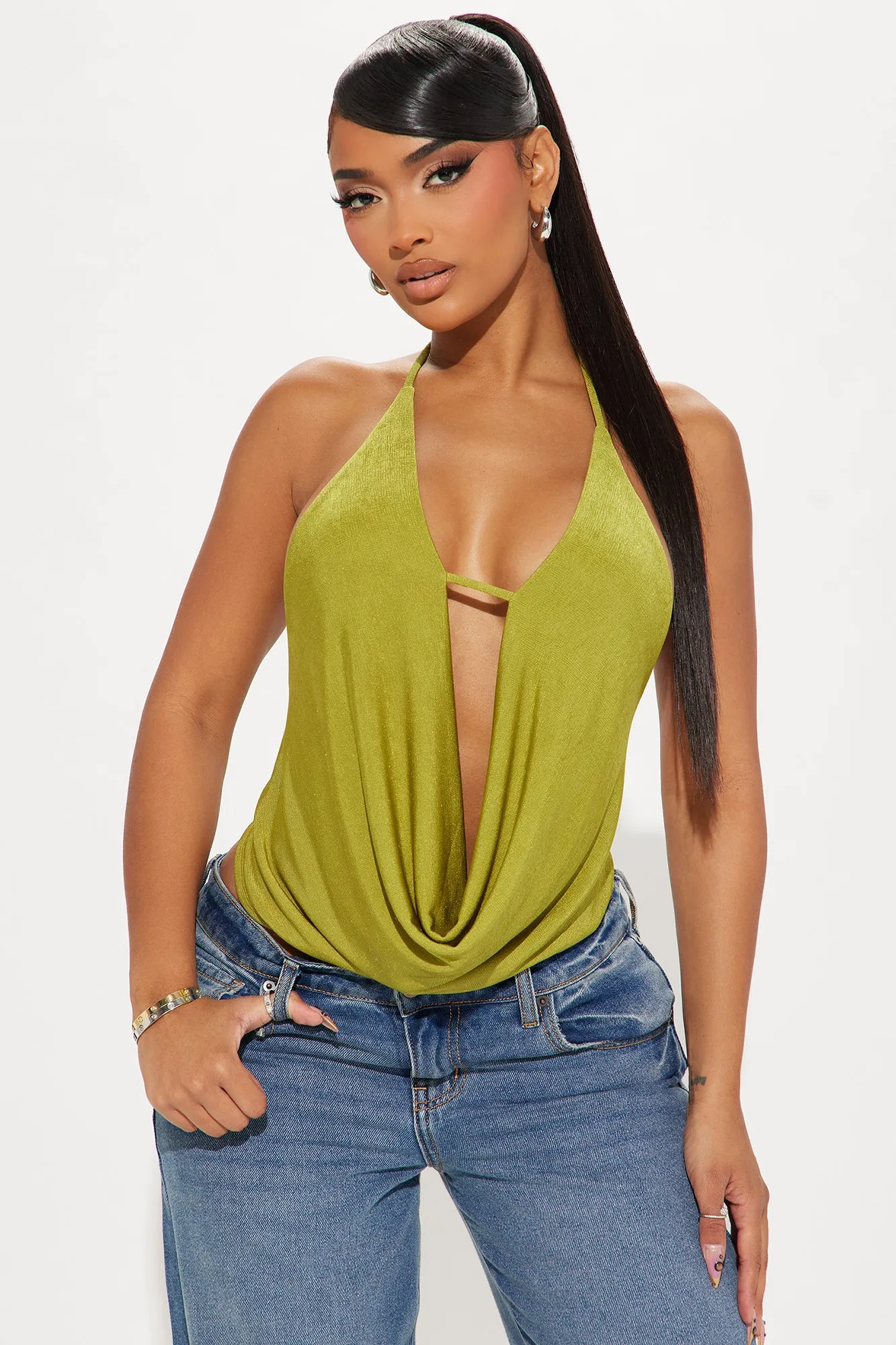 Buenos Aires Halter Top - Chartreuse sold by Fashion Nova