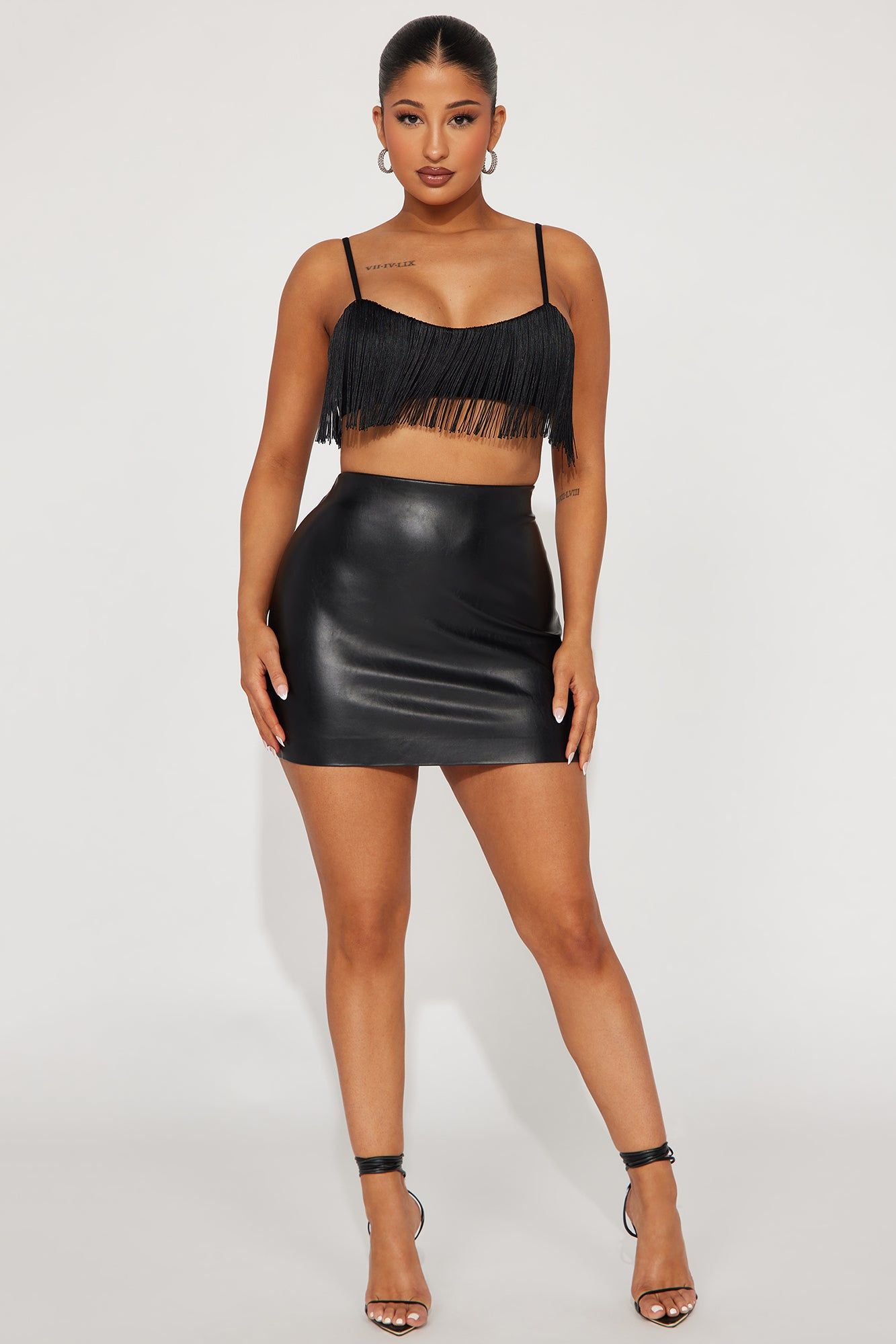 Pull Up Fringe Crop Top - Black sold by Fashion Nova product image thumbnail 2