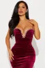 Kendra Embellished Velvet Maxi Dress - Magenta sold by Fashion Nova