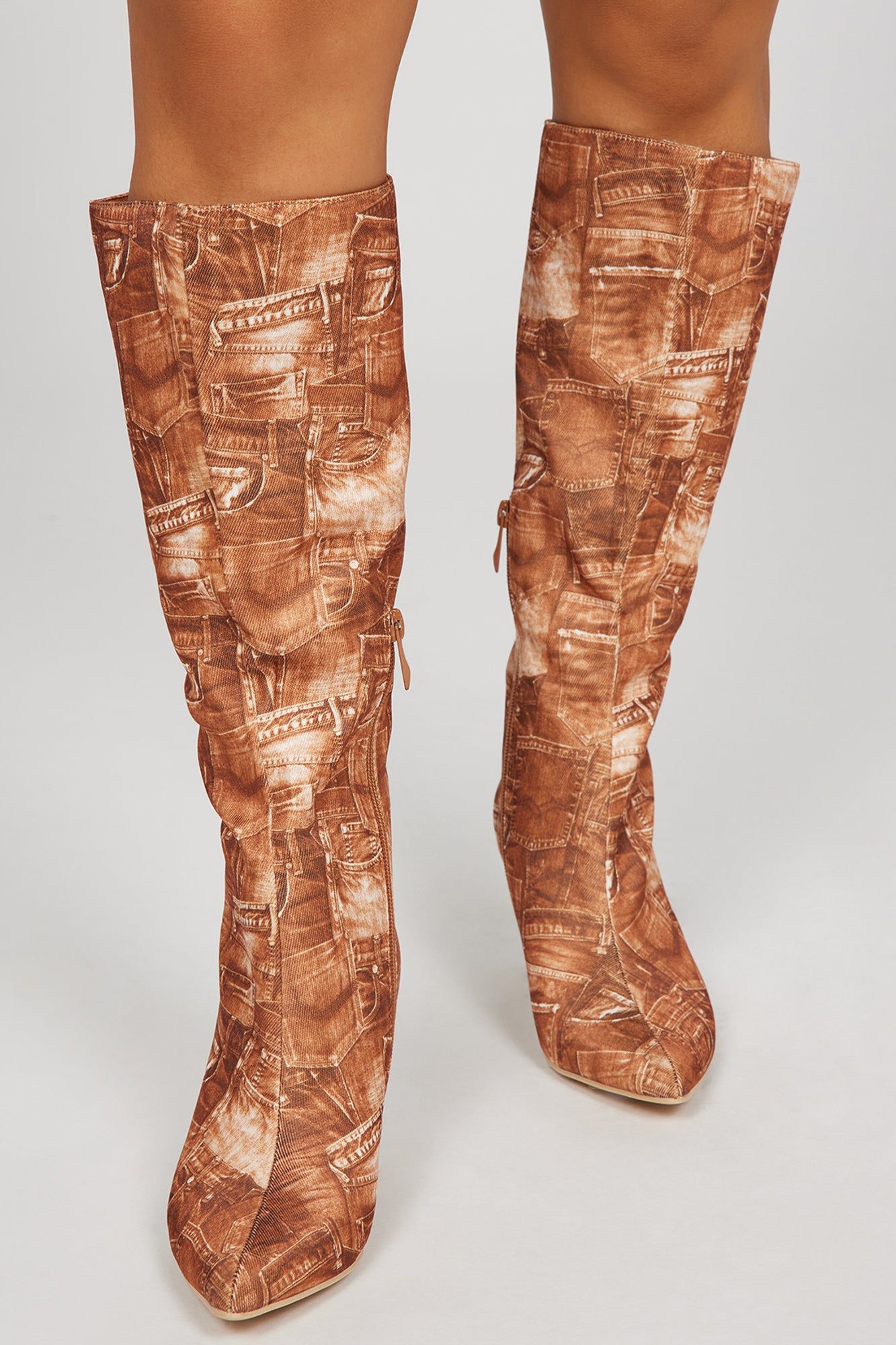 Just So You Know Knee High Heeled Boots - Beige sold by Fashion Nova product image thumbnail 2