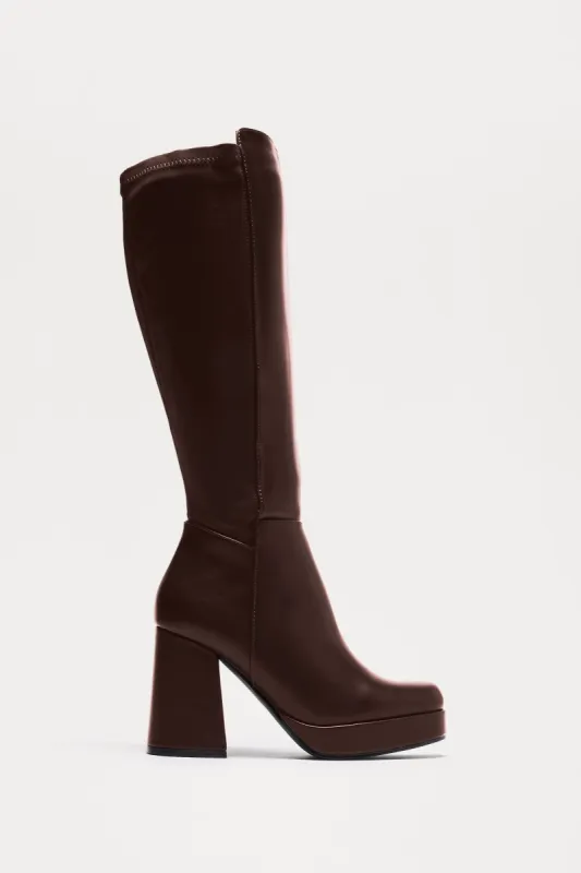 Vic Knee High Boots - Brown sold by Fashion Nova