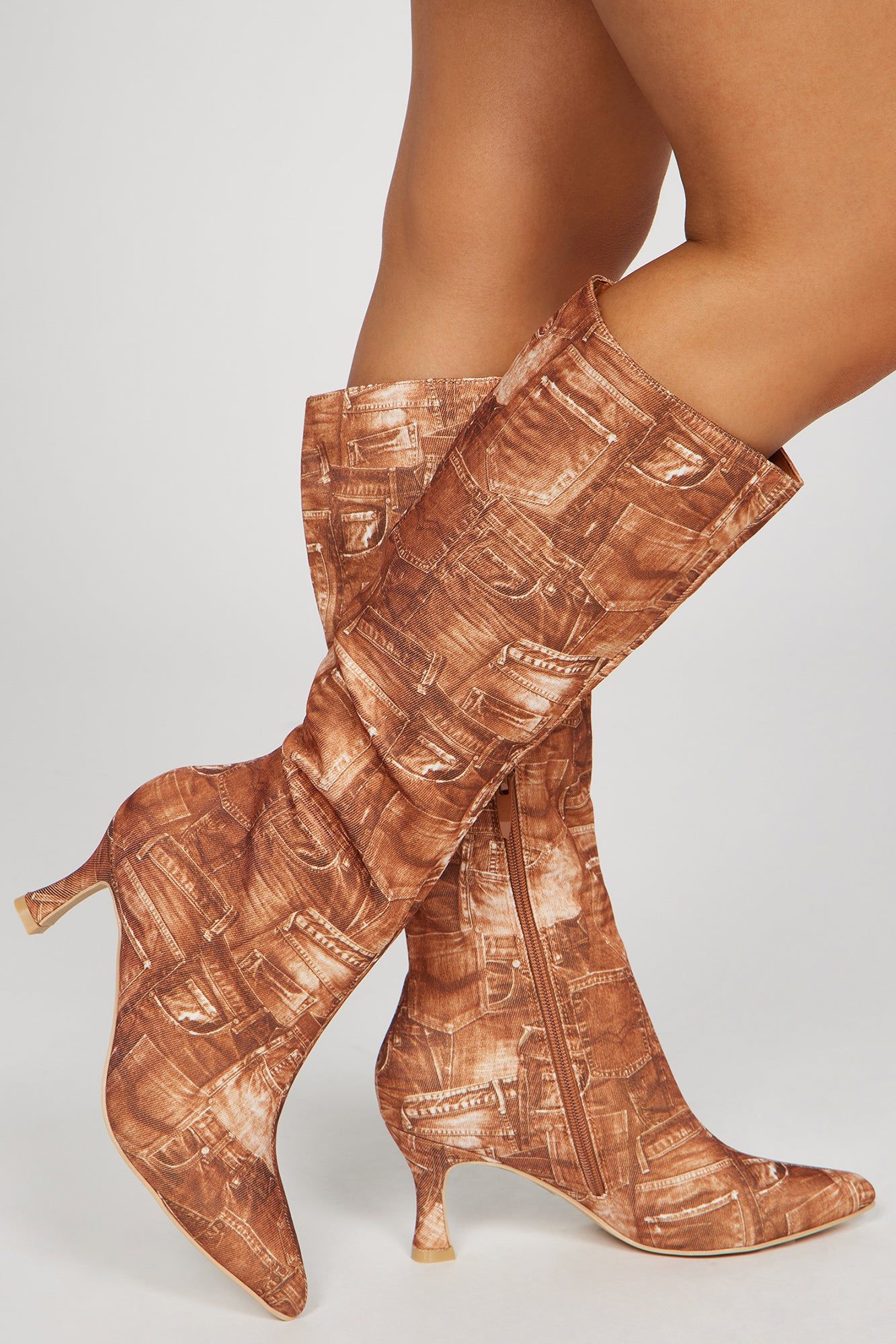 Just So You Know Knee High Heeled Boots - Beige sold by Fashion Nova product image thumbnail 3