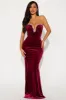 Kendra Embellished Velvet Maxi Dress - Magenta sold by Fashion Nova