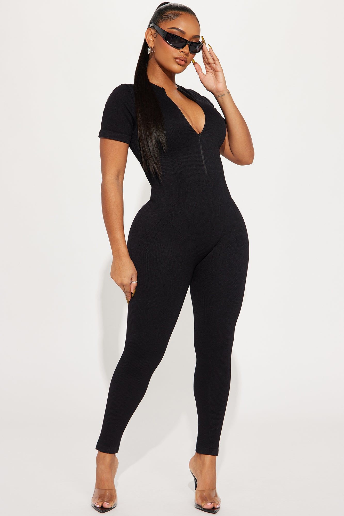 Gianna Seamless Jumpsuit - Black sold by Fashion Nova