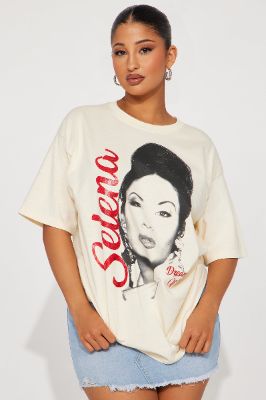 Selena Dreaming Of You Glitter Tee - Cream sold by Fashion Nova