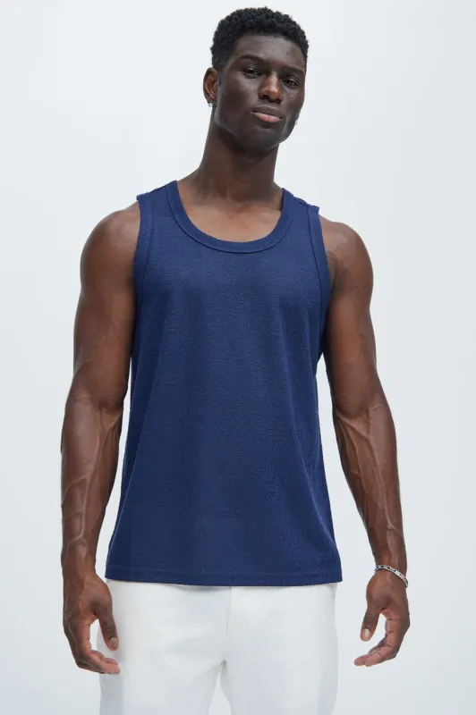 Henrik Textured Tank - Navy sold by Fashion Nova