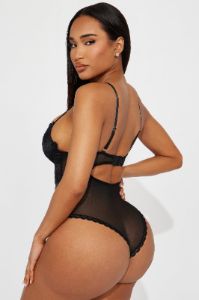 Paris Romance Lace Teddy - Black sold by Fashion Nova