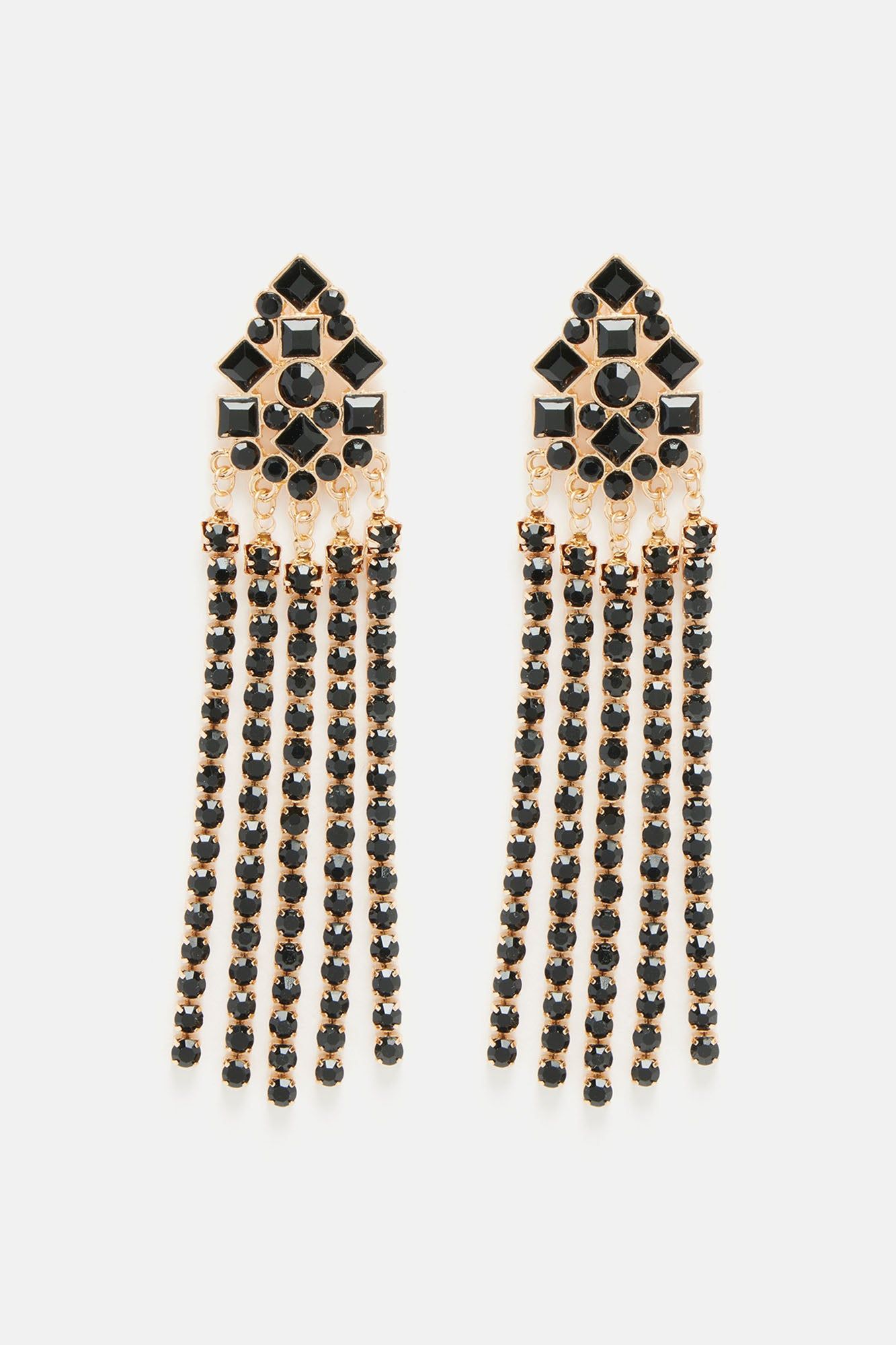 Modern Chic Drop Earrings - Gold/Black sold by Fashion Nova product image thumbnail 3