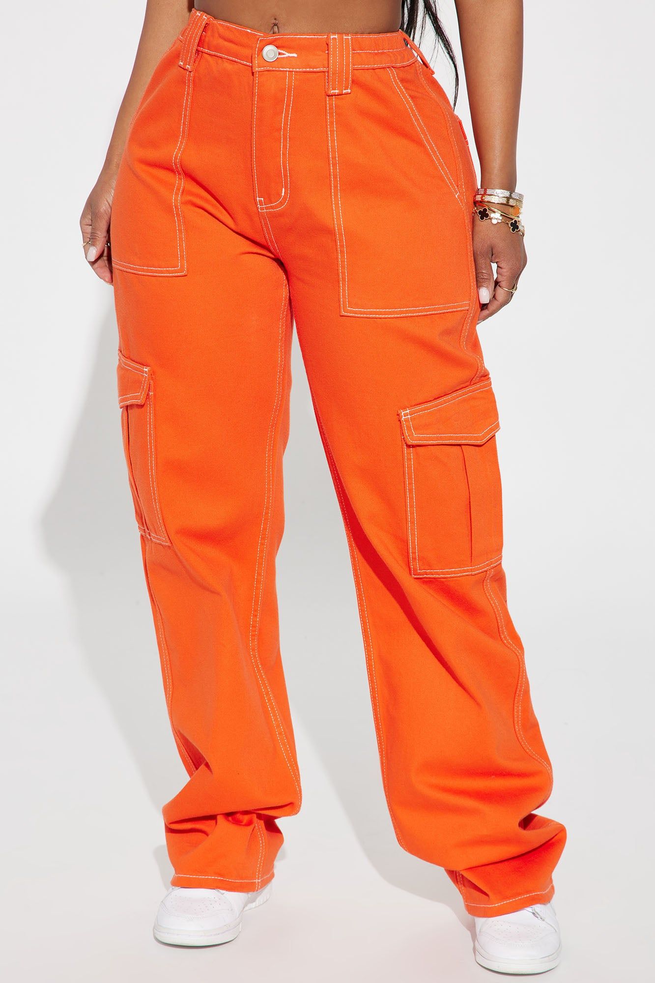 Give Me A Break Cargo Carpenter Jeans - Orange sold by Fashion Nova product image thumbnail 2