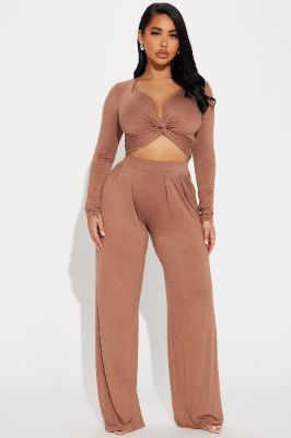 Rebecca Pant Set - Mocha sold by Fashion Nova