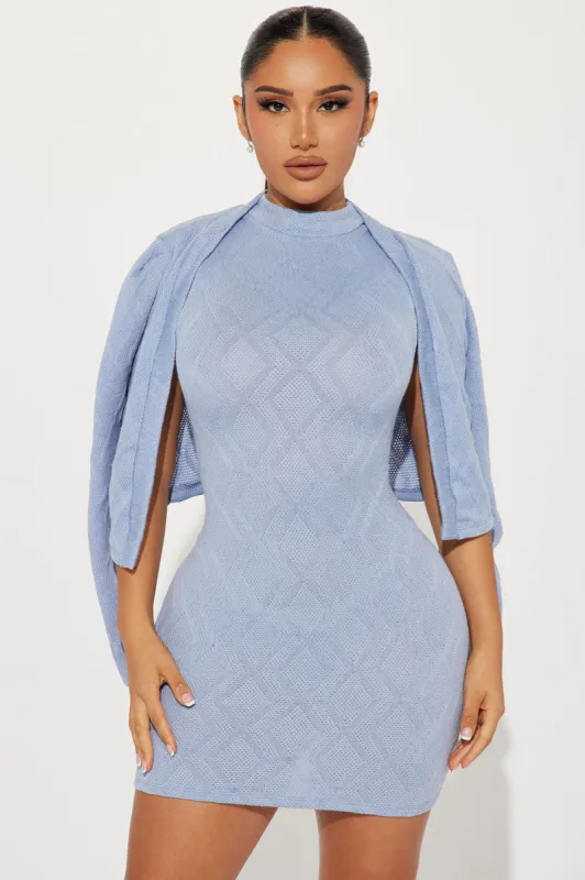 Lillian Sweater Dress Set - Light Blue sold by Fashion Nova