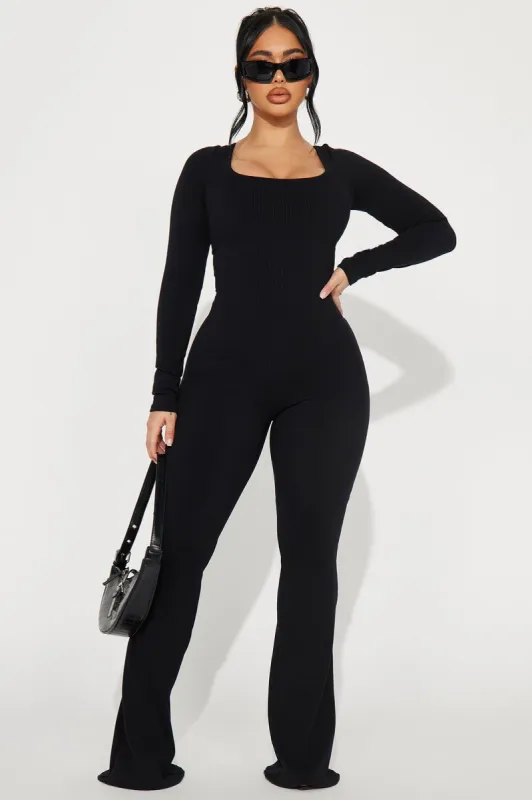 Audrey Snatched Jumpsuit - Black sold by Fashion Nova