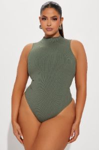 Gianna Snatched Bodysuit - Olive 2 sold by Fashion Nova