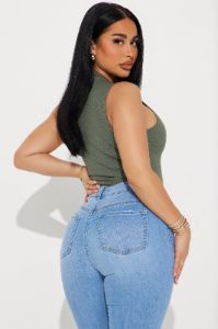 Gianna Snatched Bodysuit - Olive 2 sold by Fashion Nova