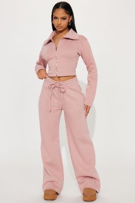 Sweet Angel Fleece Pant Set - Pink sold by Fashion Nova