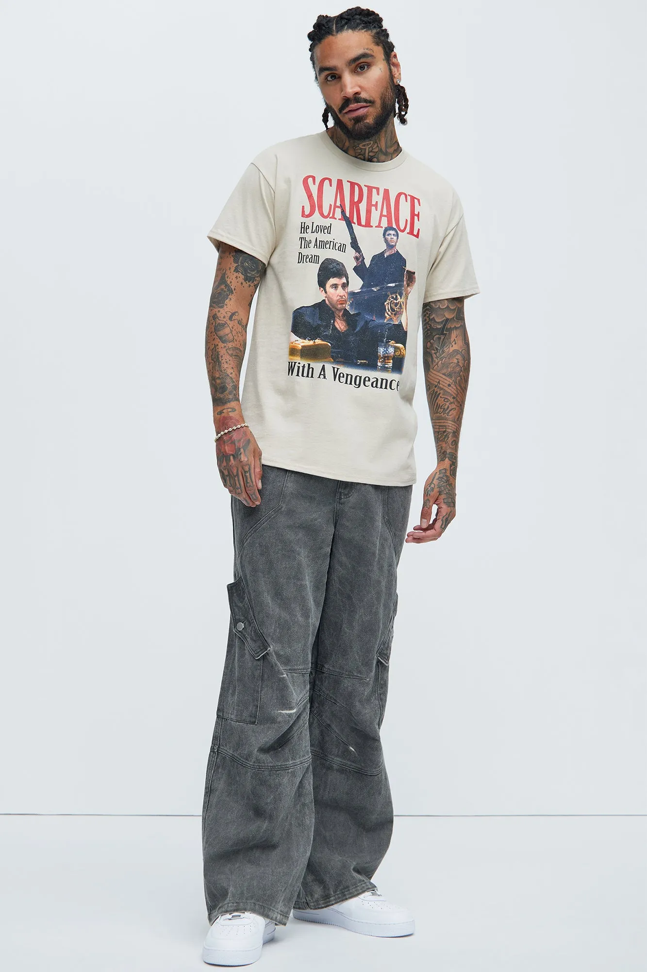 Scarface With A Vengeance Short Sleeve Tee - Sand sold by Fashion Nova product image thumbnail 2