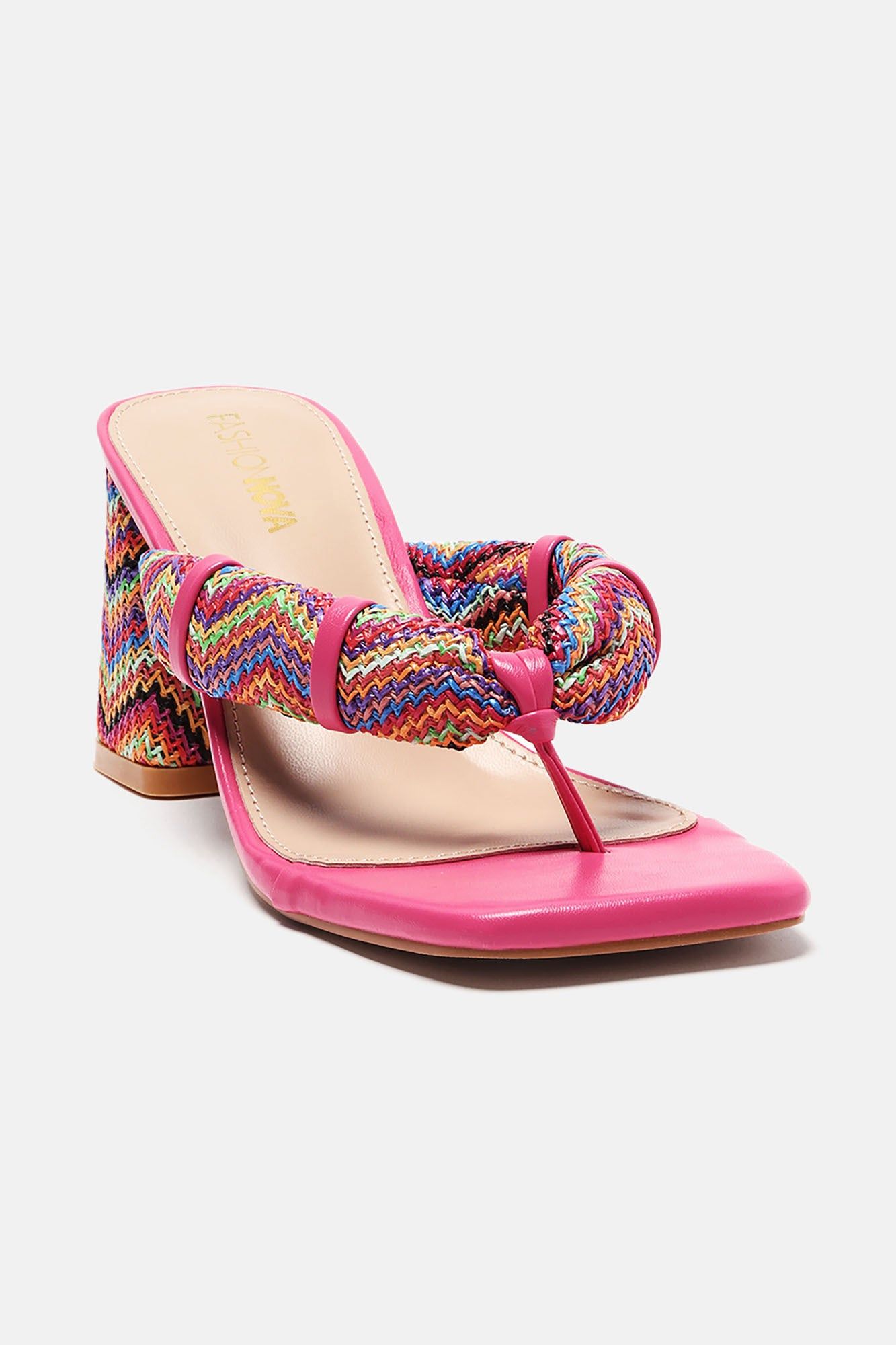 Find Your Oasis Heeled Sandals - Pink/combo sold by Fashion Nova product image thumbnail 3
