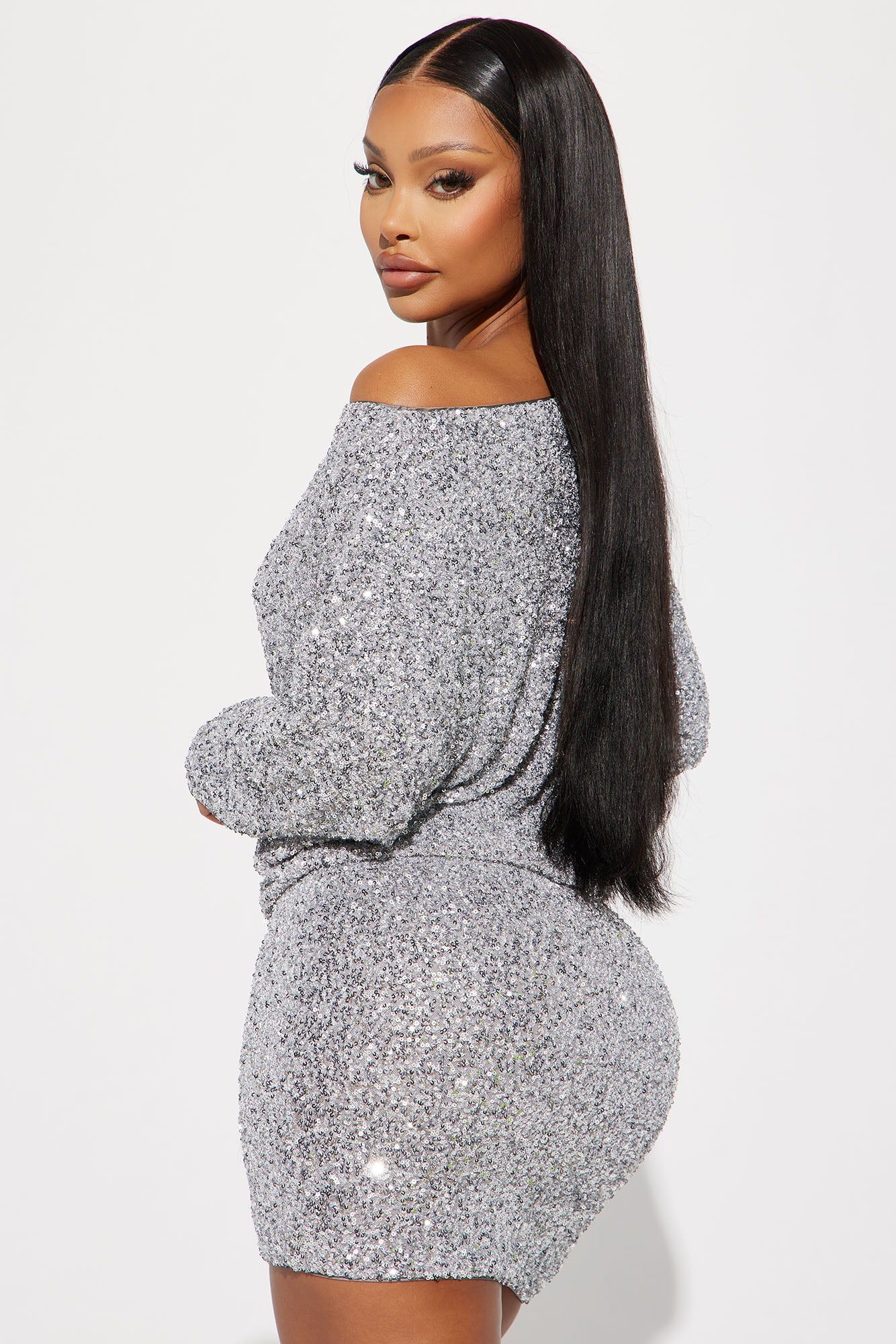 Valery Sequin Mini Dress - Silver sold by Fashion Nova product image thumbnail 3