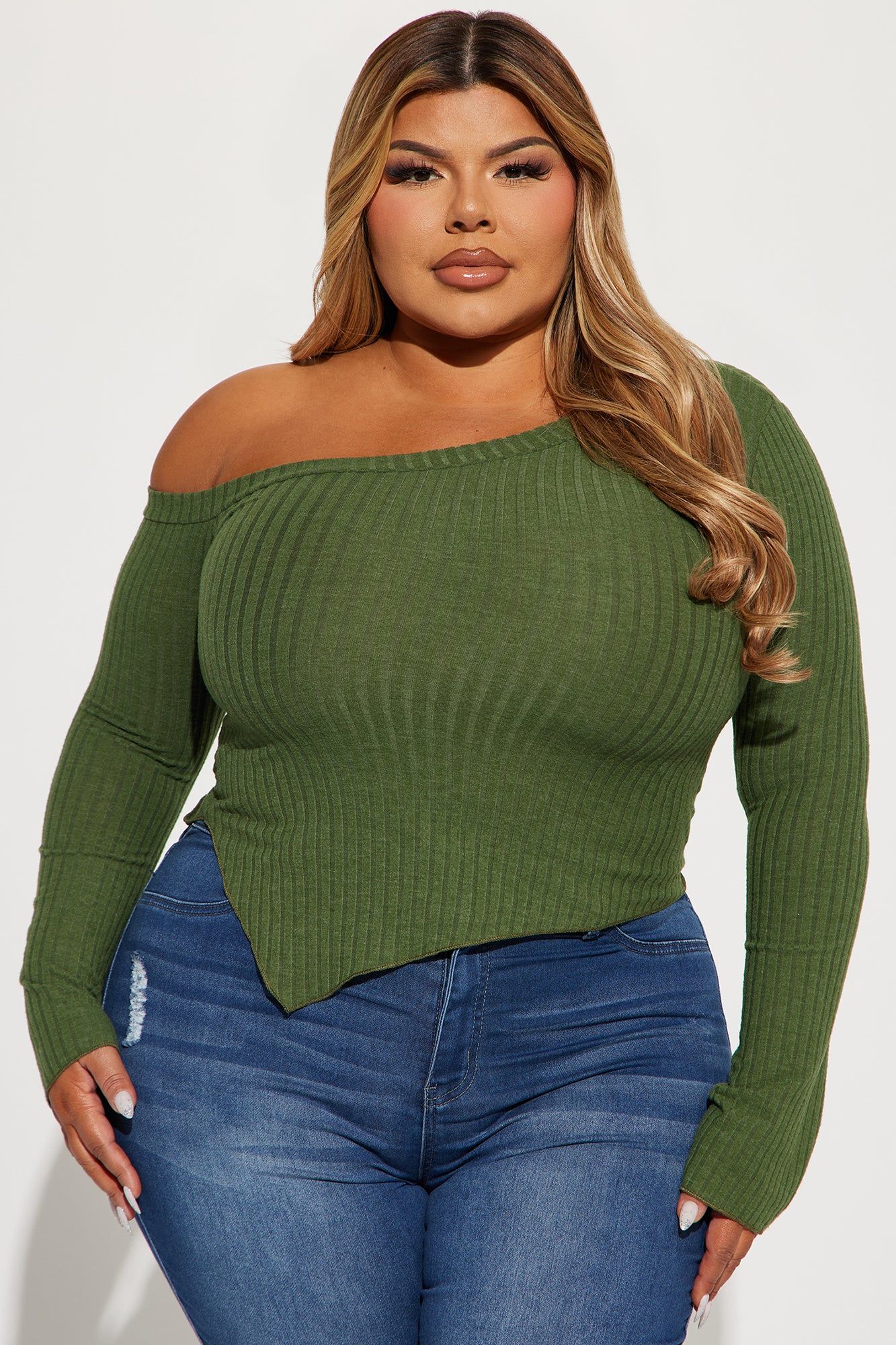 Too Good One Shoulder Top - Olive sold by Fashion Nova product image thumbnail 5