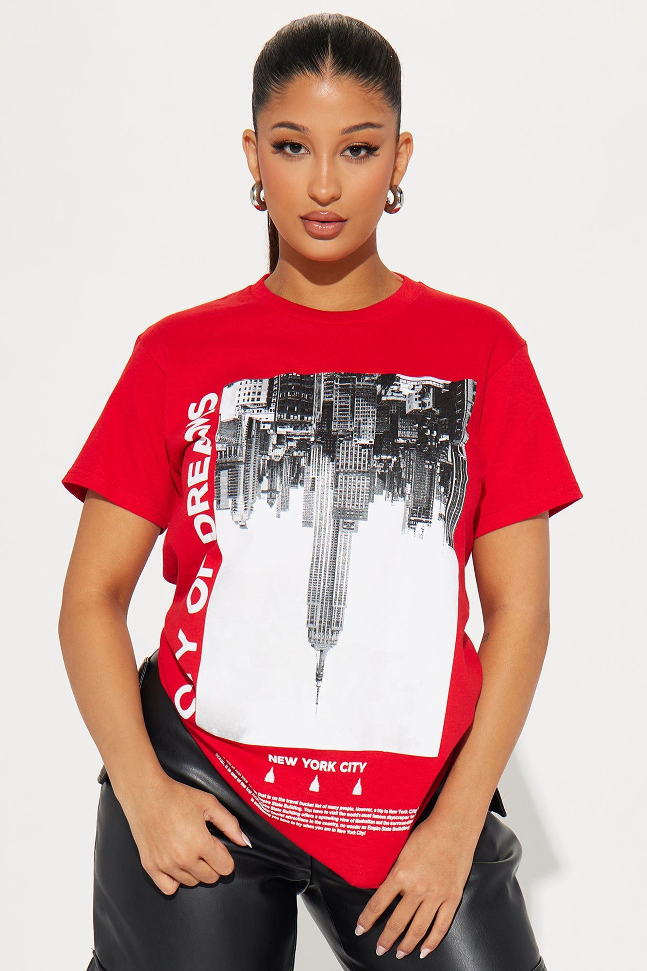 New York Is The City of Dreams Tee - Red sold by Fashion Nova