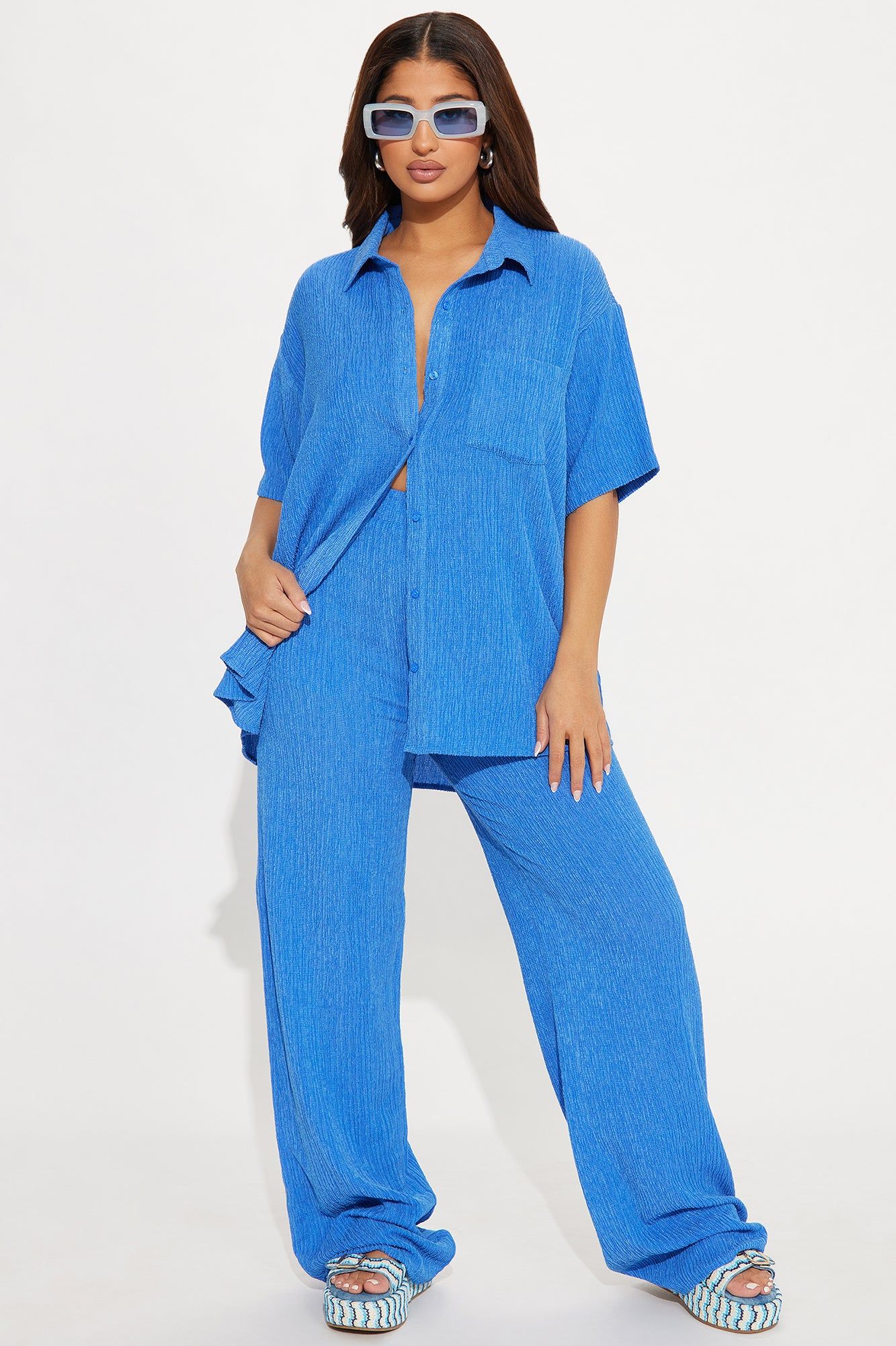 Vacay Vibes Pant Set - Blue sold by Fashion Nova