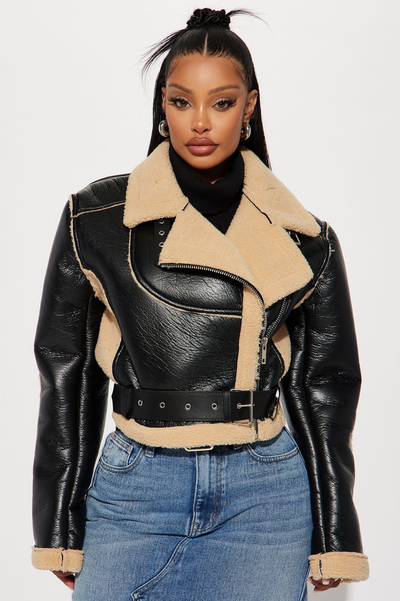 Life On The Edge Faux Leather Moto Jacket - Black sold by Fashion Nova product image thumbnail 3