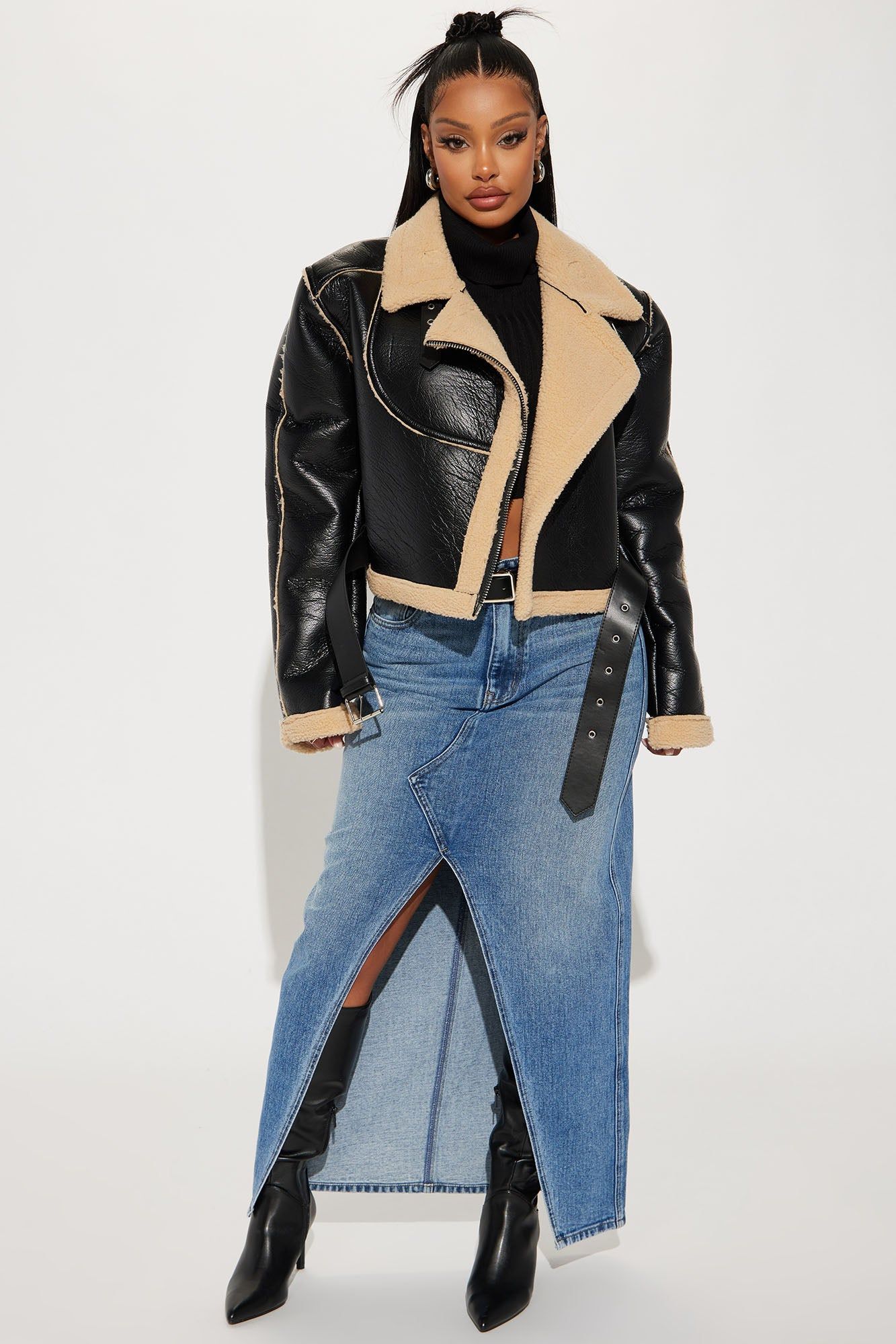 Life On The Edge Faux Leather Moto Jacket - Black sold by Fashion Nova product image thumbnail 2