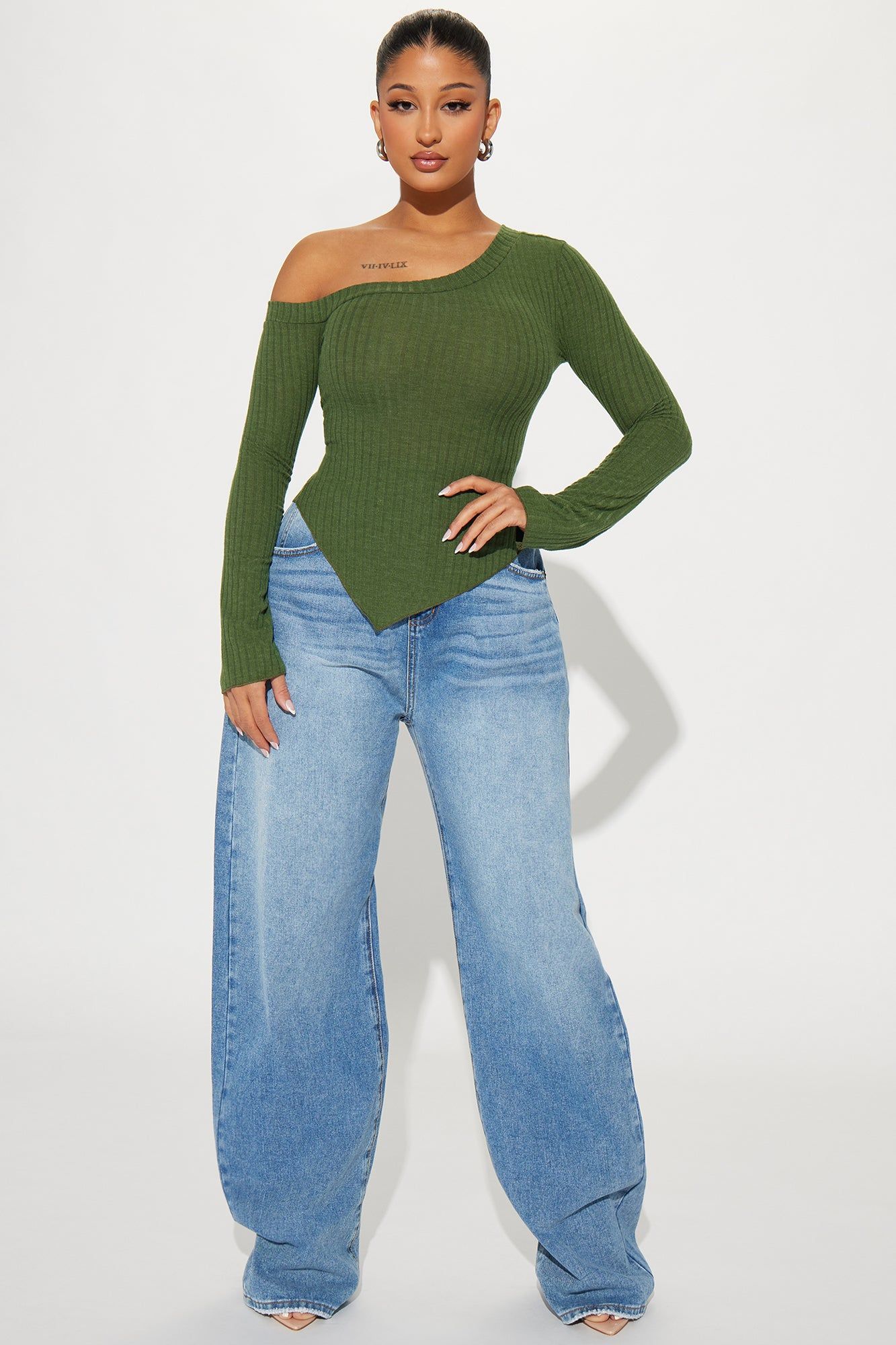 Too Good One Shoulder Top - Olive sold by Fashion Nova product image thumbnail 2