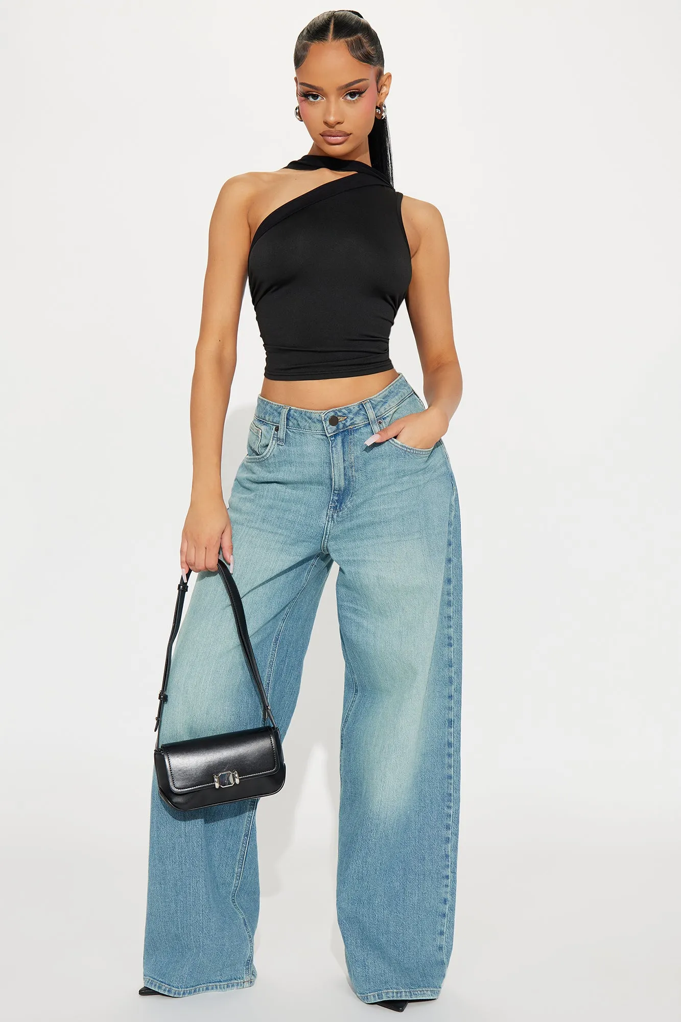 Kimmy Mesh One Shoulder Top - Black sold by Fashion Nova product image thumbnail 2