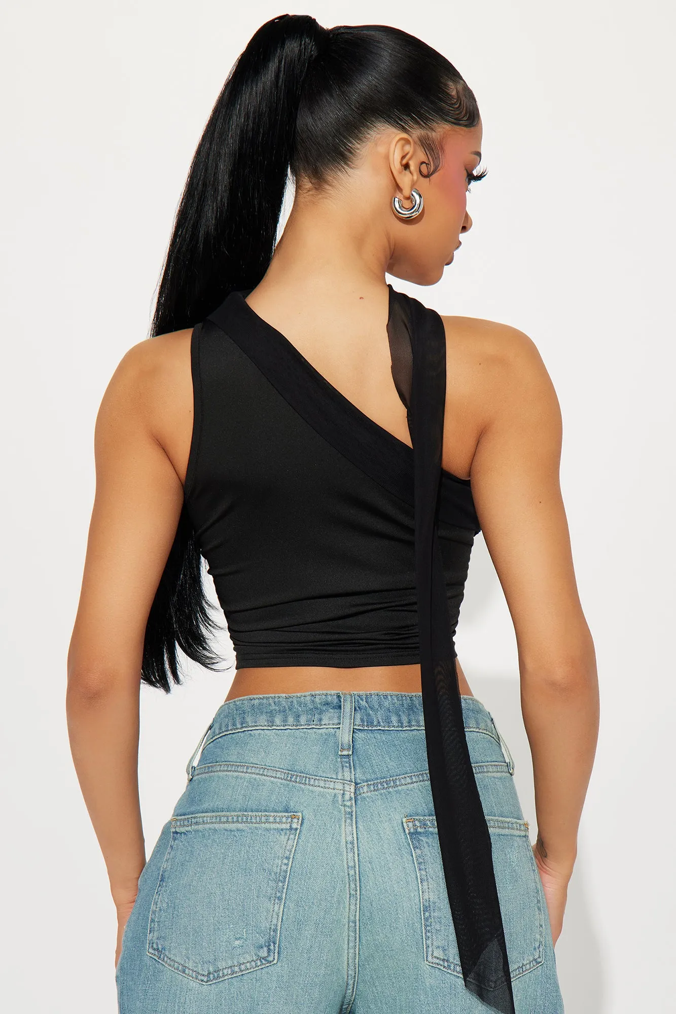 Kimmy Mesh One Shoulder Top - Black sold by Fashion Nova product image thumbnail 3
