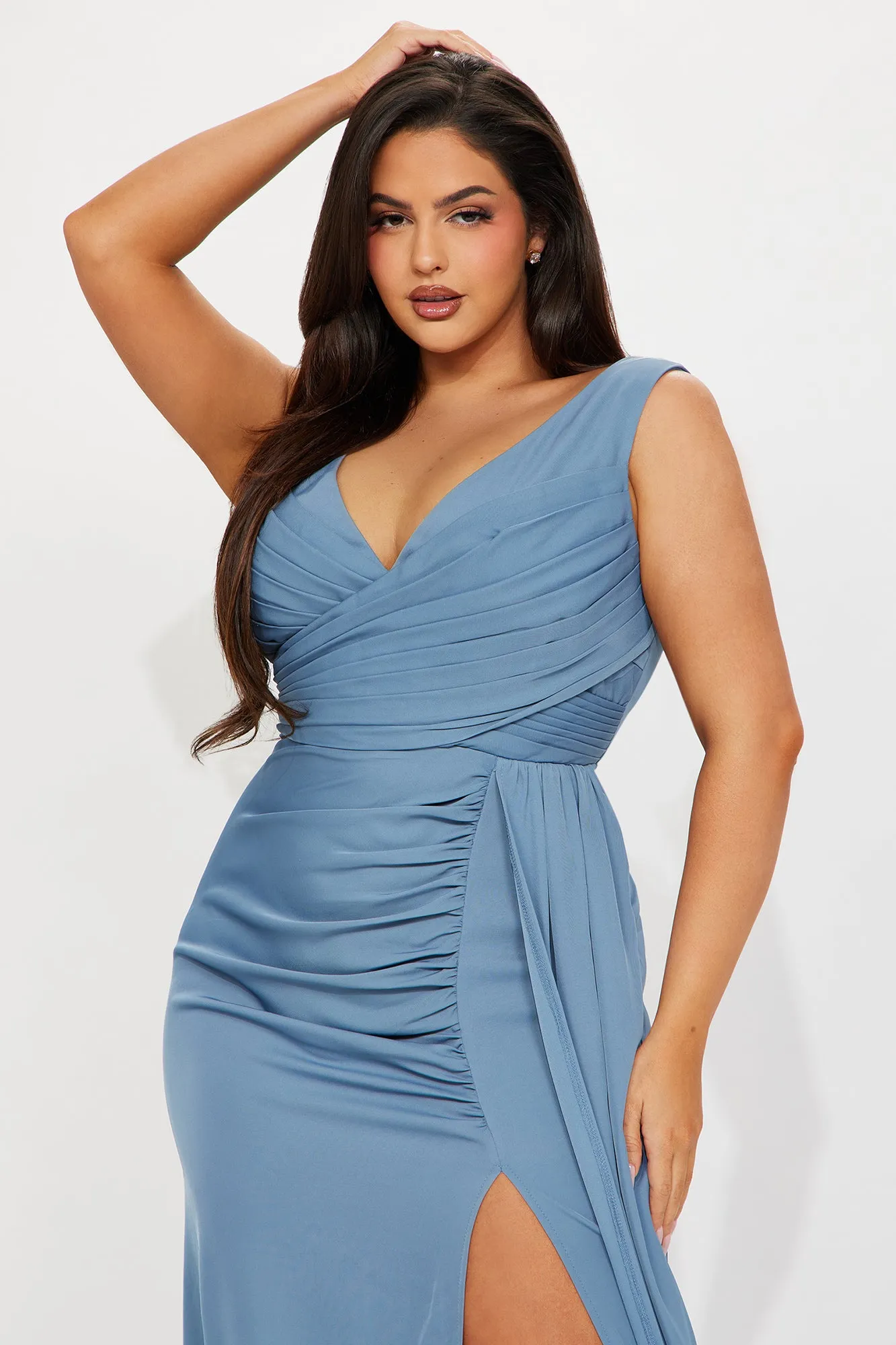 More Looking Gown - Dusty Blue sold by Fashion Nova product image thumbnail 5