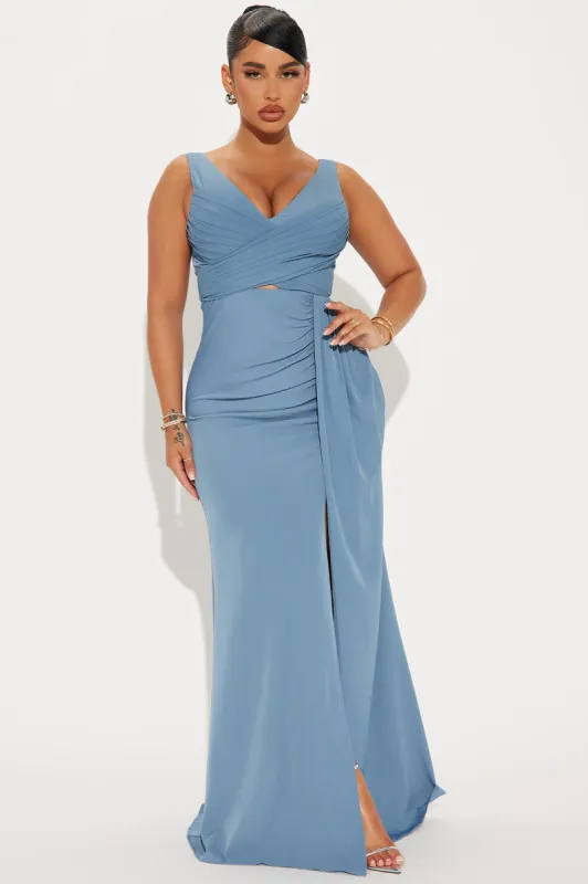 More Looking Gown - Dusty Blue sold by Fashion Nova