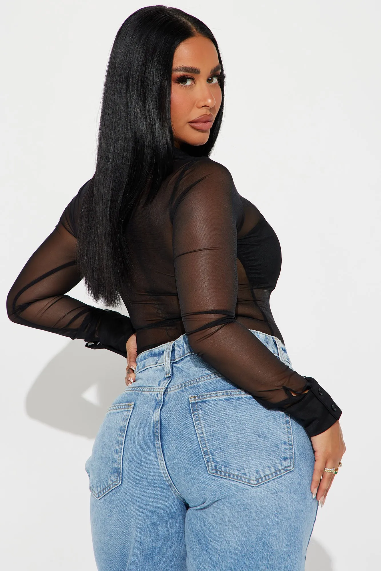 About The Business Mesh Bodysuit - Black sold by Fashion Nova product image thumbnail 4