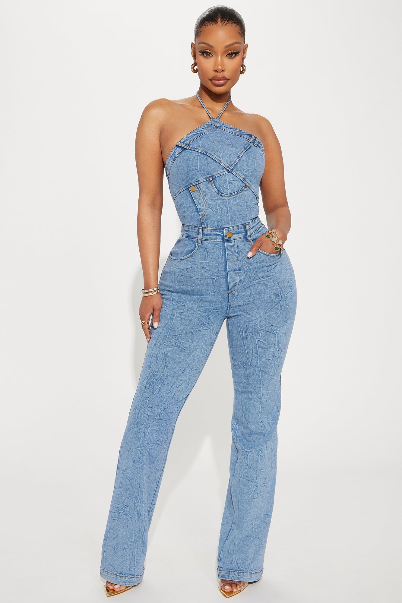 New Era Denim Jumpsuit - Light Wash sold by Fashion Nova