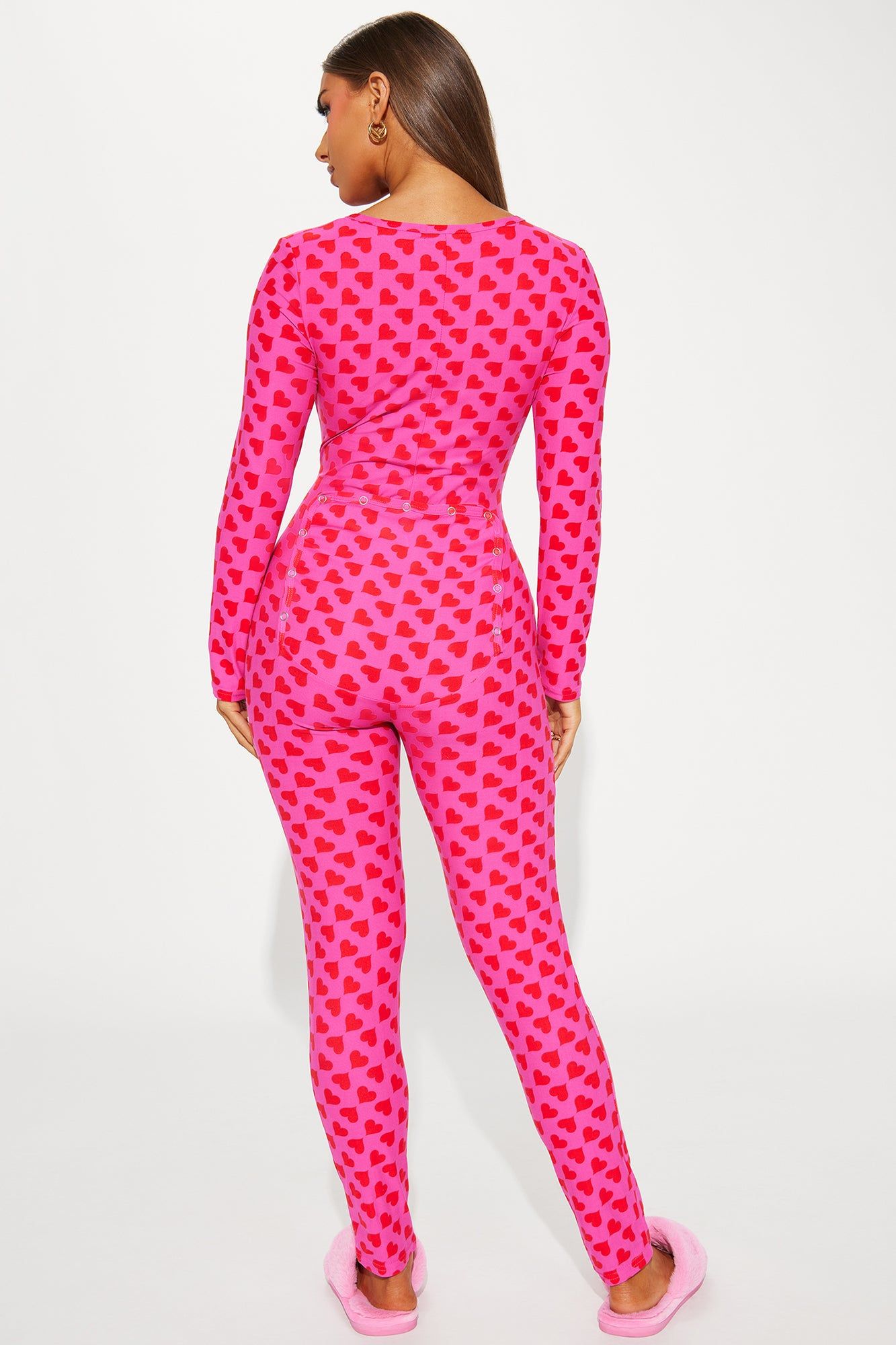 You Have My Heart PJ Jumpsuit Onesie - Hot Pink/combo sold by Fashion Nova product image thumbnail 4
