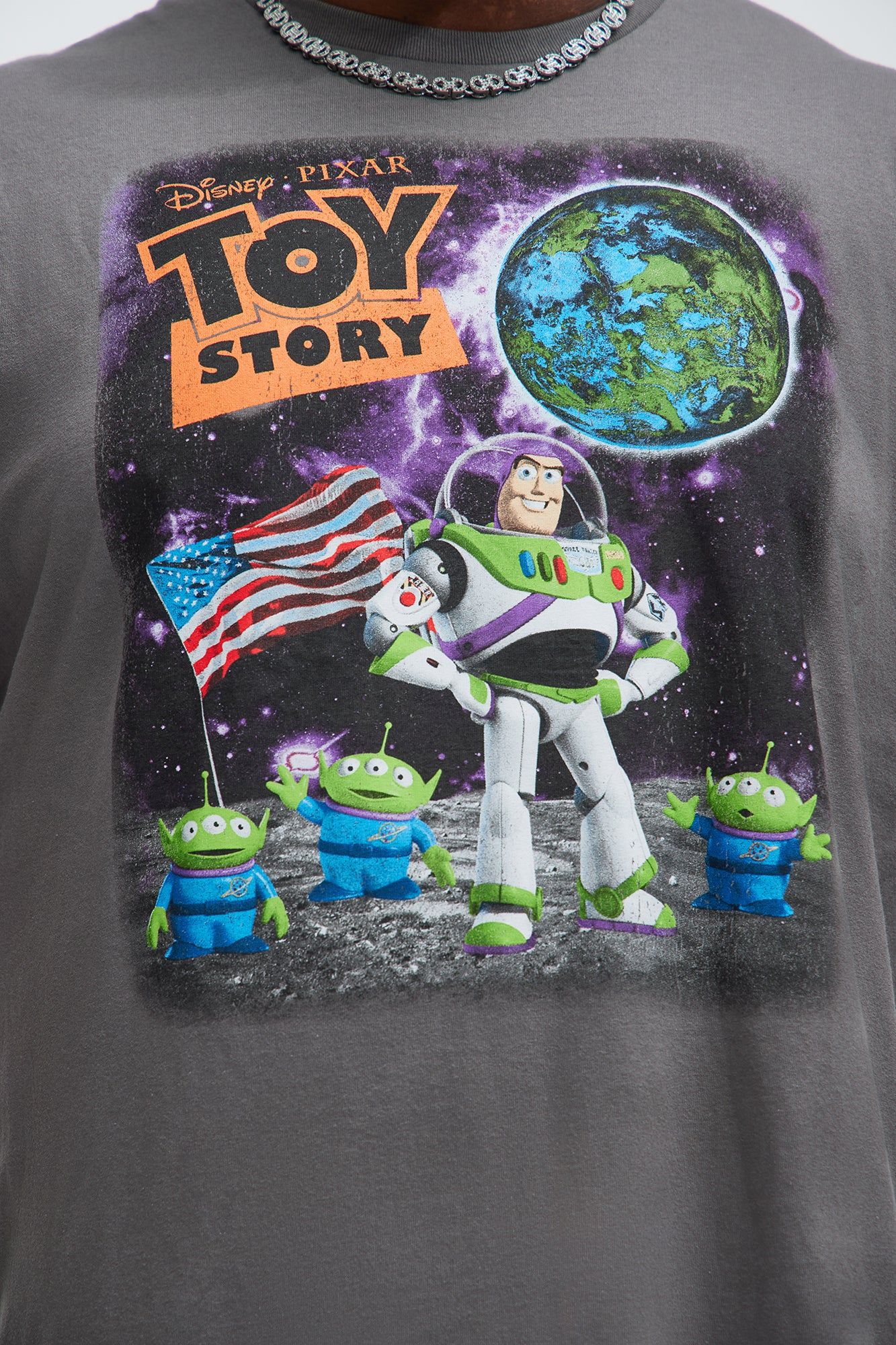 Disney Toy Story Buzz Lightyear Short Sleeve Tee - Charcoal sold by Fashion Nova product image thumbnail 5