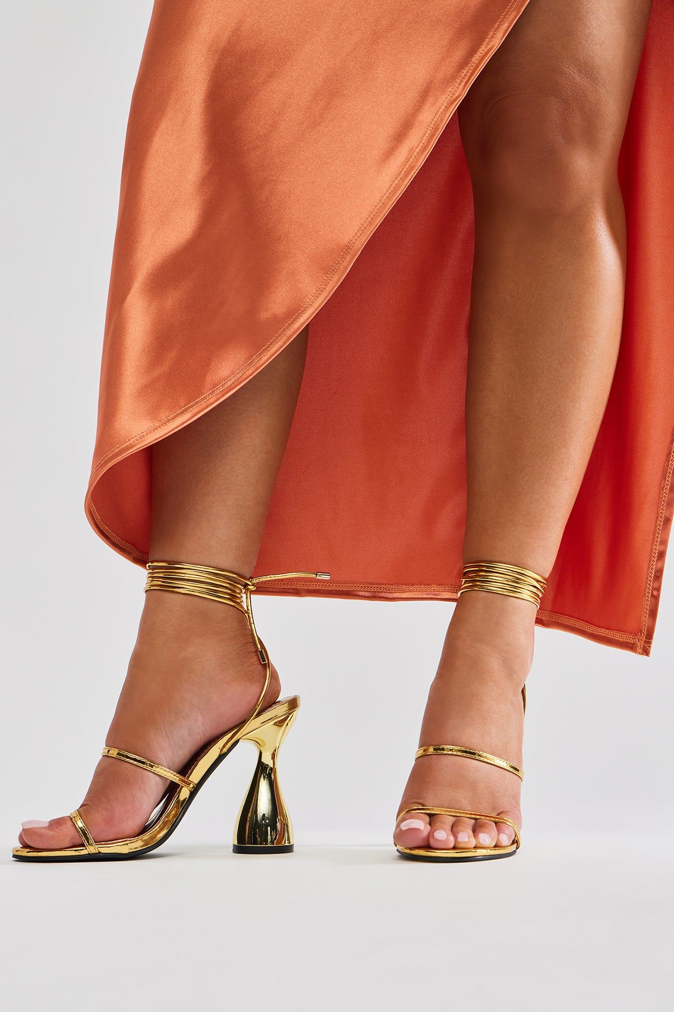 Out And About Wrap Up Heels - Gold sold by Fashion Nova product image thumbnail 3