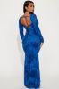 Leah Maxi Dress - Blue sold by Fashion Nova