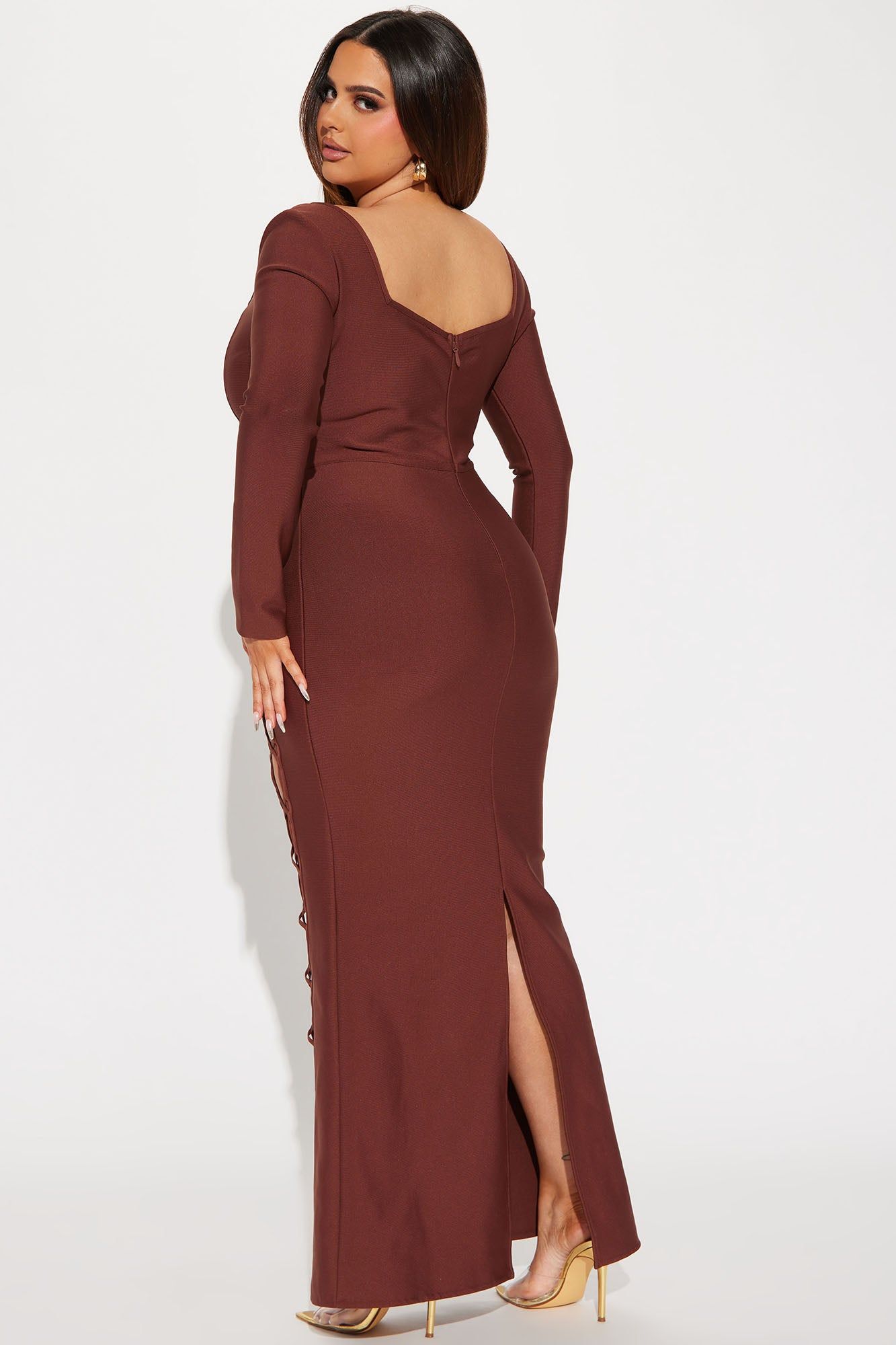 No Cuts Given Bandage Maxi Dress - Brown sold by Fashion Nova product image thumbnail 6