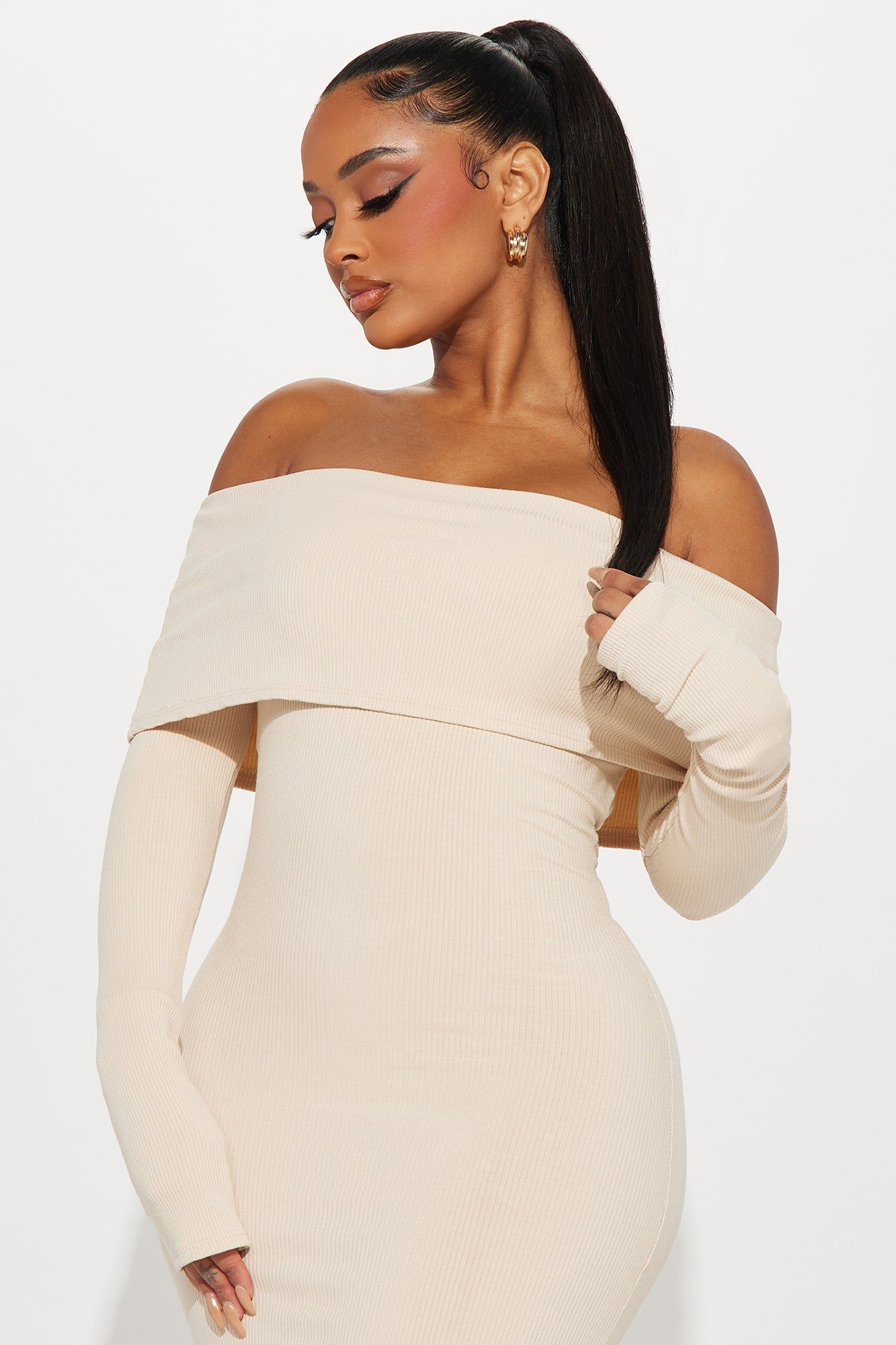 Nayeli Snatched Maxi Dress - Cream sold by Fashion Nova product image thumbnail 2
