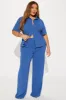 Makenzie Short Sleeve Pant Set - Slate Blue sold by Fashion Nova