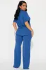 Makenzie Short Sleeve Pant Set - Slate Blue sold by Fashion Nova