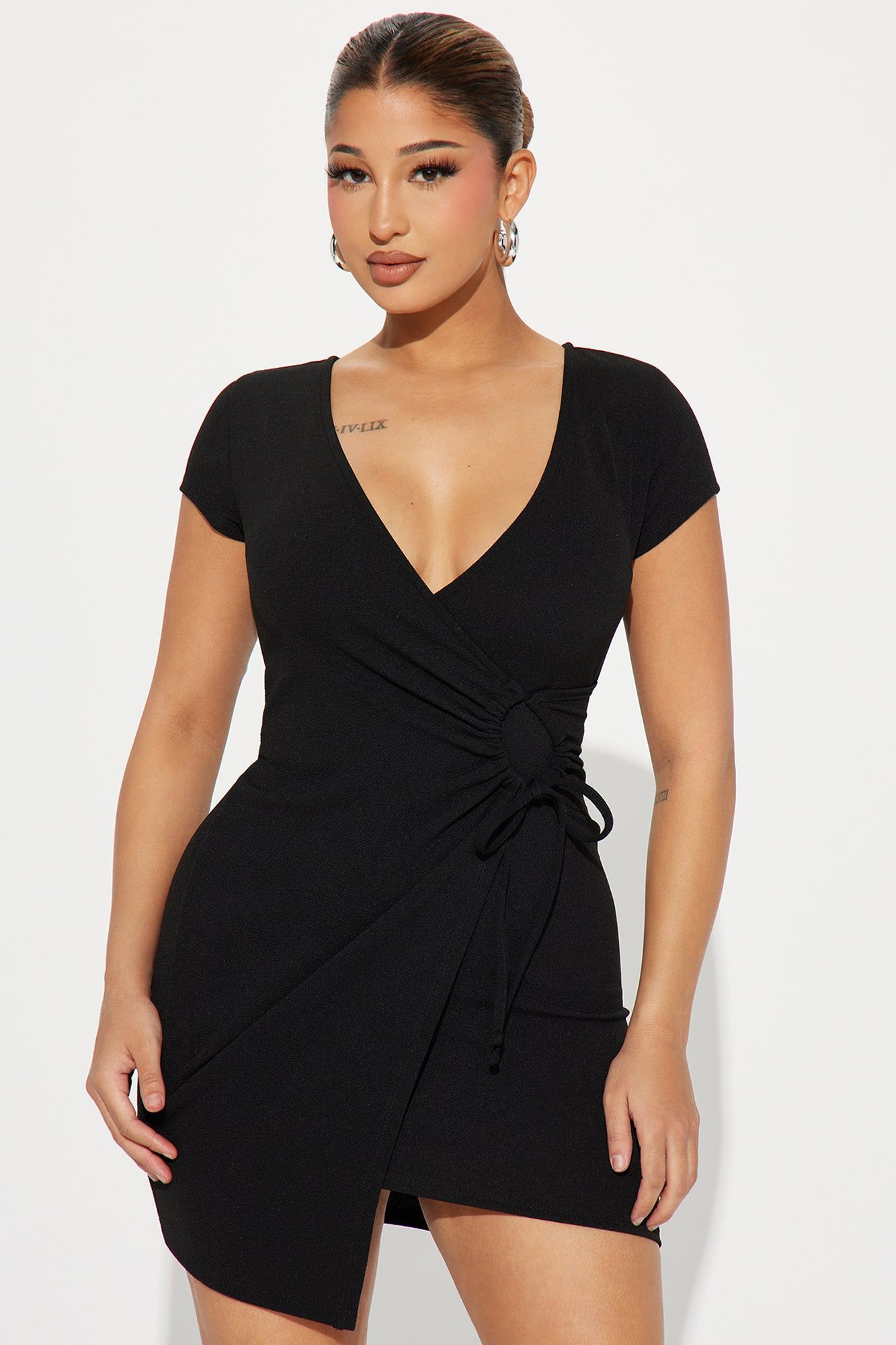 Jamie Crepe Mini Dress - Black sold by Fashion Nova