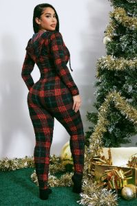 Cozy Feels Fleece PJ Jumpsuit Onesie - Red/Black sold by Fashion Nova